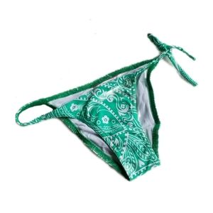 Cia Maritima Side Tie Green Bikini Bottom Medium